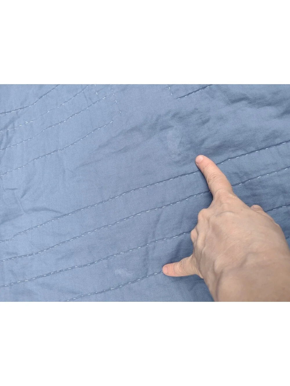 Woolrich Full Queen Quilt Blue Patchwork Plaid Reversible Cotton Farmhouse